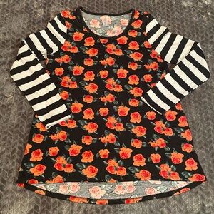 LuLaRoe Randy Top with Pink Floral Design